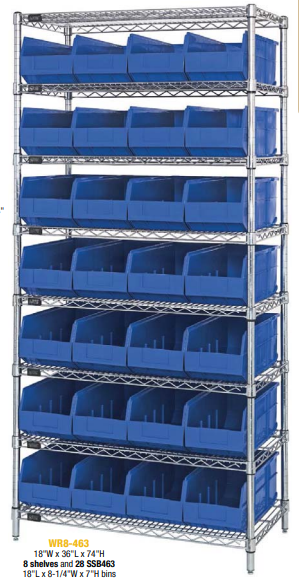 Stackable Shelf Bin Wire Shelving System
