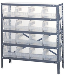 Clear View 6" Store-More Shelf Bin Steel 1839-208CL