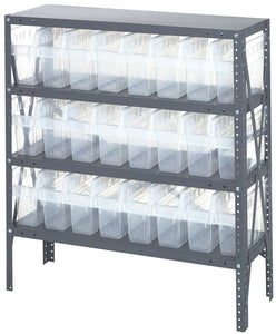Clear View Store-Max 8" Shelf Bin Steel 1239-SB801CL