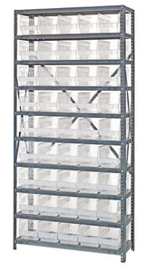 Clear View 6" Store-More Shelf Bin Steel 1875-204CL