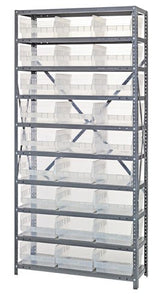 Clear View 6" Store-More Shelf Bin Steel 1875-210CL