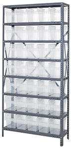 Clear View Store-Max 8" Shelf Bin Steel 1875-SB804CL