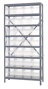 Clear View Store-Max 8" Shelf Bin Steel 1875-SB808CL