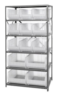 24"D x 36"W x 75"H 6 SHELF UNIT 2475-953954CL CLEAR-VIEW HULK 24" COMPLETE STEEL PACKAGE