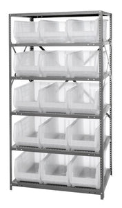 24"D x 36"W x 75"H 6 SHELF UNIT 2475-953CL CLEAR-VIEW HULK 24" COMPLETE STEEL PACKAGE
