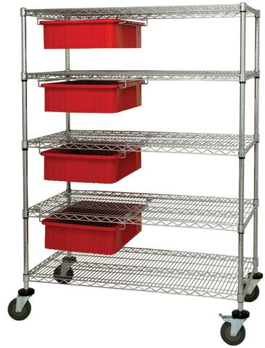Clear-View Dividable Grid Transport Bin Carts WRC5-63-2448-93060CL