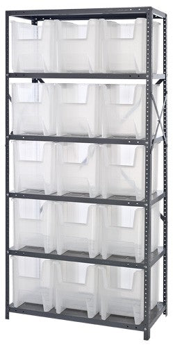 Clear-View Giant Stack Steel Shelving Package QSBU-600CL