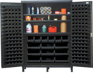 60"W x 24"D x 84"H QSC-60S  All-Welded Flush Door Bin Cabinet