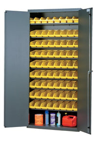 36"W x 18"D x 78"H QPR-101 Sloped Shelf Pick Rack Flow Cabinet Flush Door