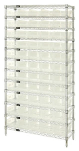 Clear-View Wire Shelving Complete Bins WR12-102CL