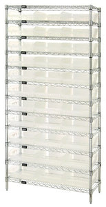 Clear-View Wire Shelving Complete Bins WR12-114CL