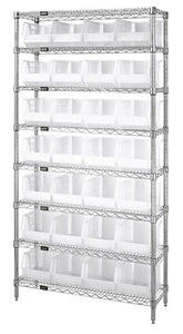 12"W x 36"L x 74"H, 8 Shelf Unit
