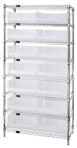 14"W x 36"L x 74"H, 8 Shelf Unit W/14 Bins