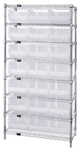 18"W x 36"L x 74"H, 8 Shelf Unit