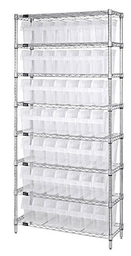 WIRE SHELVING UNITS WITH CLEAR-VIEW STORE-MAX 8